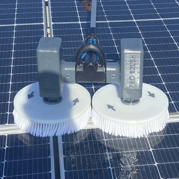 Probrush çift diskli fırça güneş paneli temizliği öncesi sonrası karşılaştırması %22 verim artışı
